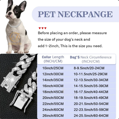 Silver Luxury Bling Diamond Cuban Link Dog Collar