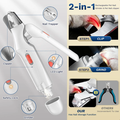 2-in-1 Professional Pet Nail Clipper & Grinder