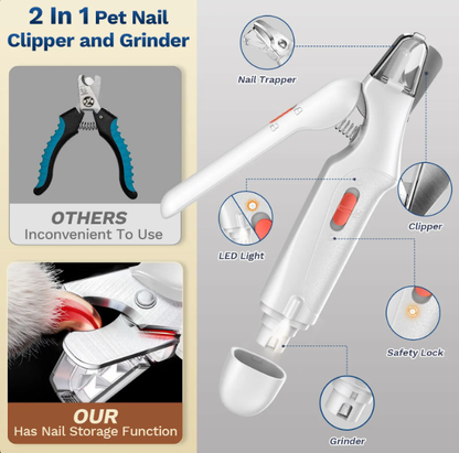 2-in-1 Professional Pet Nail Clipper & Grinder