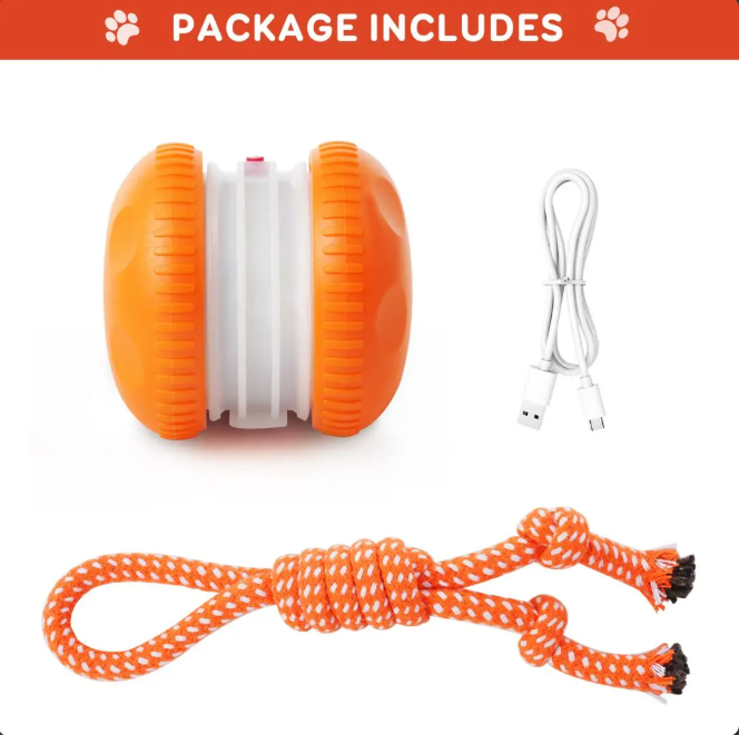 Automatic Rolling & Spinning Pet Toy with Rope