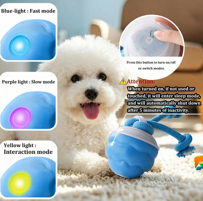 Activated Blue Rolling Ball with Squeaker
