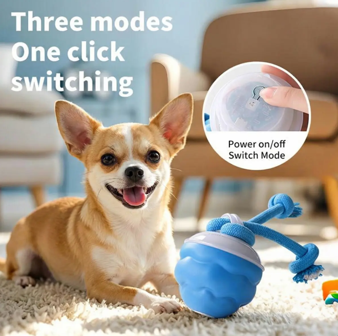 Activated Blue Rolling Ball with Squeaker