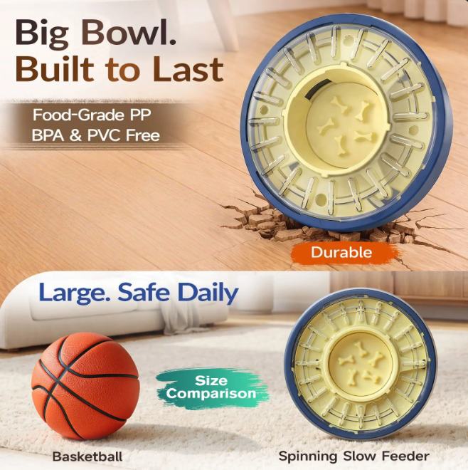 Anti-Gulping Spinning Dog Puzzle Feeder