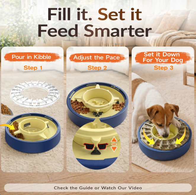 Anti-Gulping Spinning Dog Puzzle Feeder
