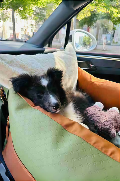 Olive Green Luxury Dog Car Seat