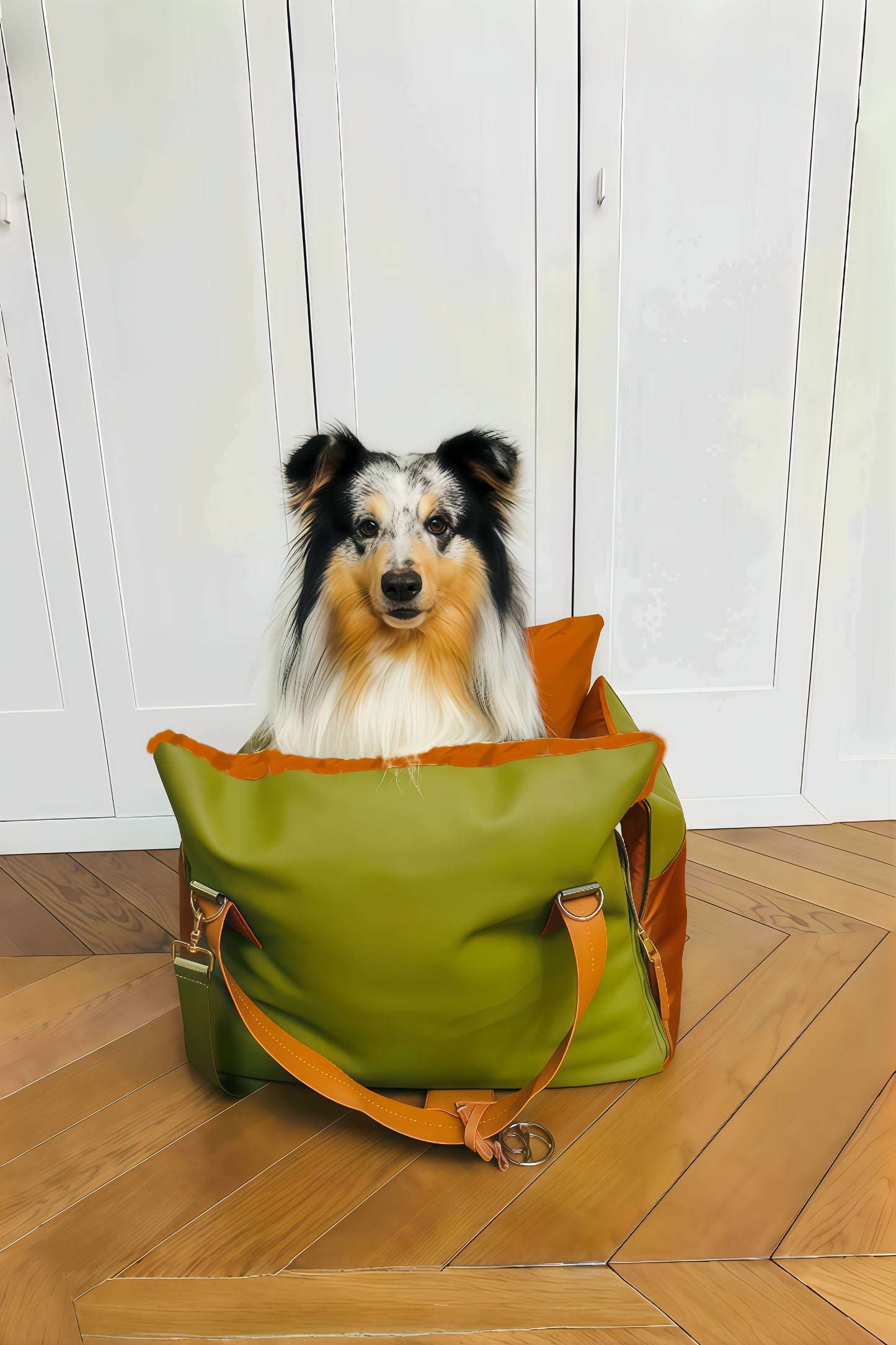 Olive Green Luxury Dog Car Seat