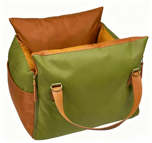 Olive Green Luxury Dog Car Seat